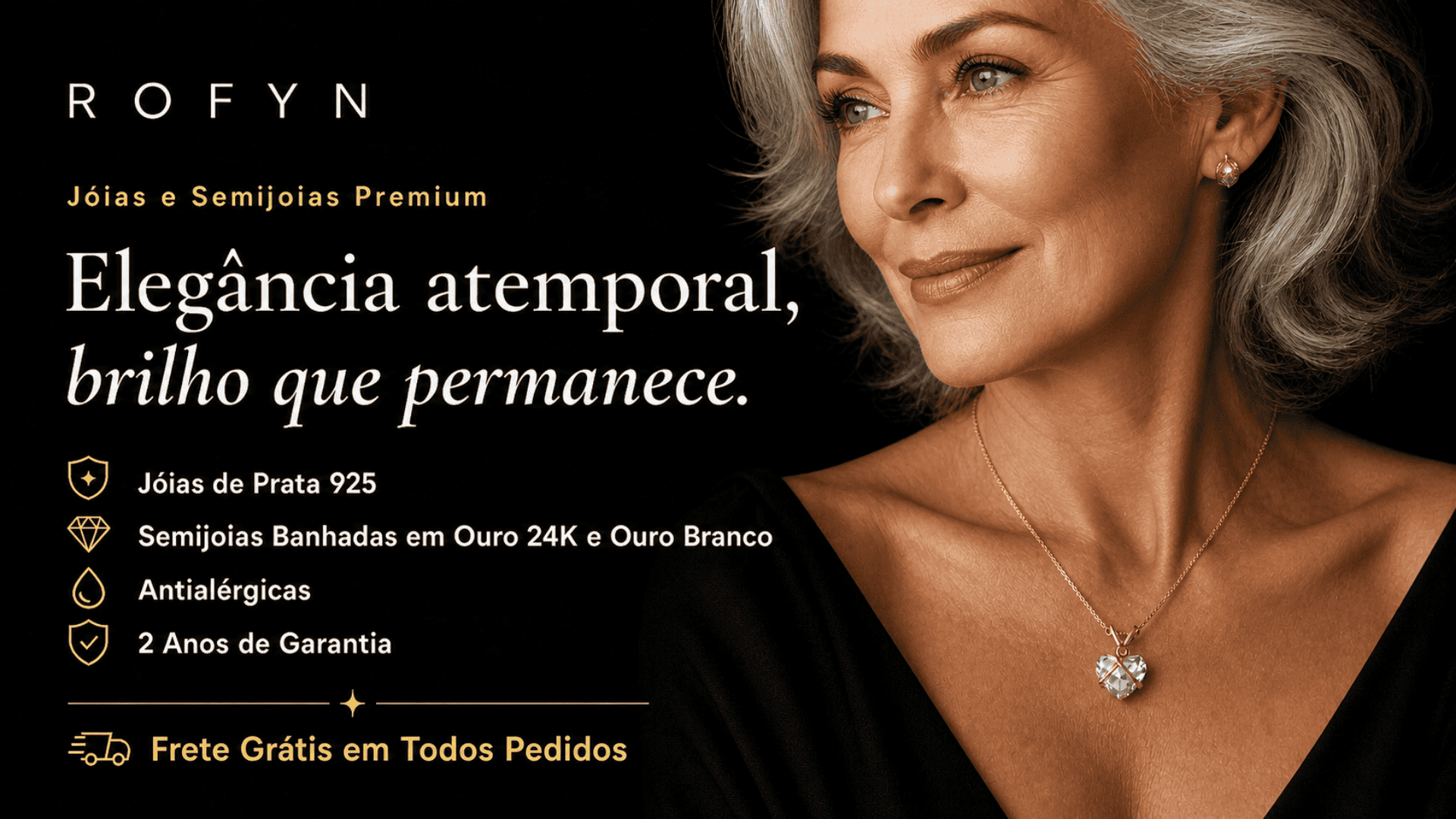 Pingentes de coração com zircônia banhados a ouro 24k e ouro branco ródio com 10 camadas reais