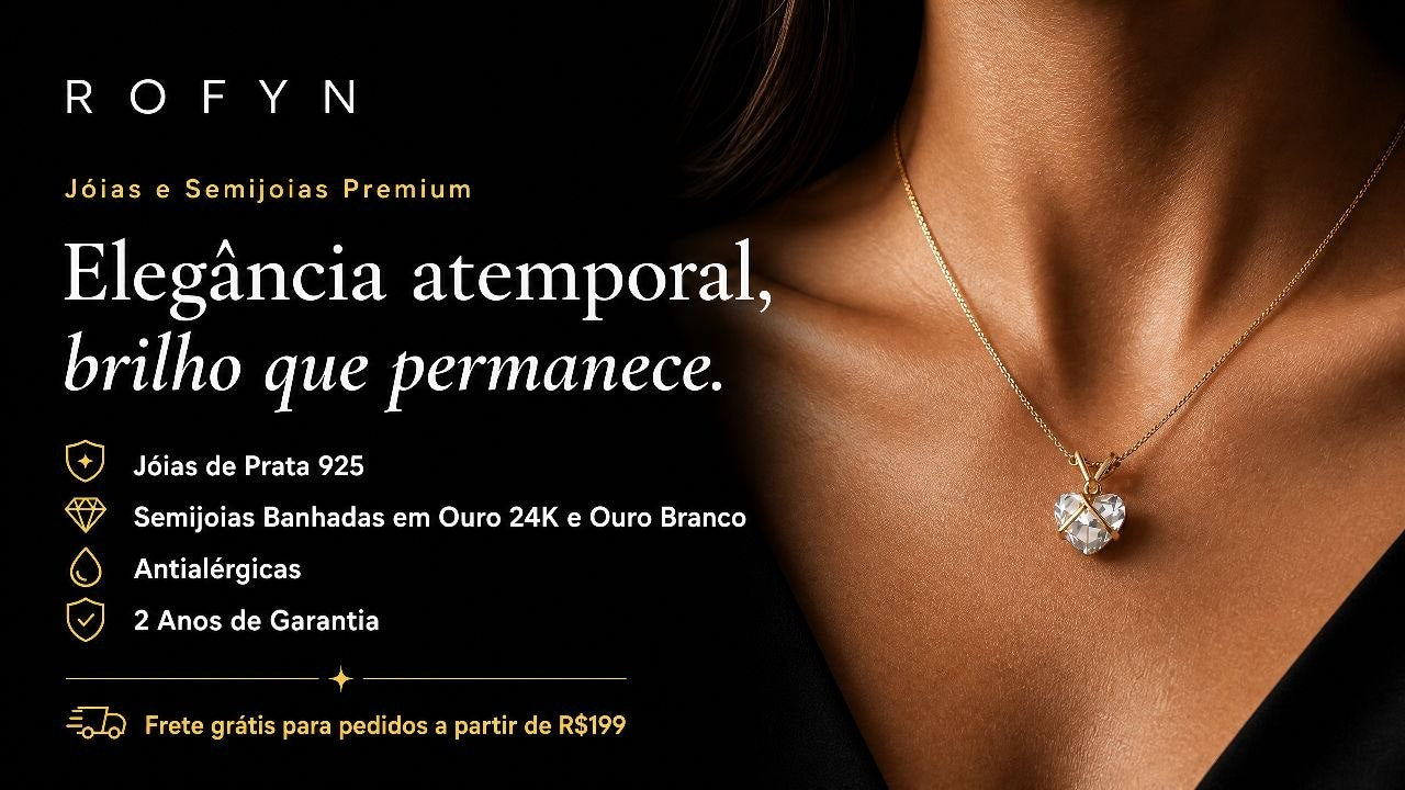 Pingentes de coração com zircônia banhados a ouro 24k e ouro branco ródio com 10 camadas reais